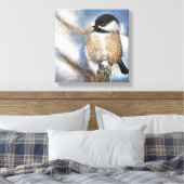 Toile Chickadee Black Capped Oiseau Winter Art (Insitu(Chambre))