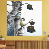 Toile Chickadees [Design 2] 40" x 40" (Insitu(Salon))