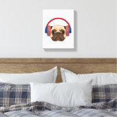 Toile Chien à la musique avec casque (Insitu(Chambre))