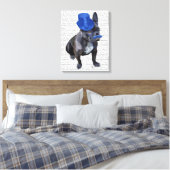 Toile Chien à tête bleue avec chapeau bleu et moustache (Insitu(Chambre))