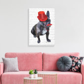 Toile Chien à tête rouge avec chapeau rouge et moustache (Insitu(Salon))