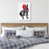 Toile Chien à tête rouge avec chapeau rouge et moustache (Insitu(Chambre))