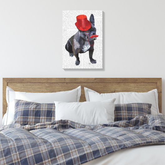 Toile Chien à tête rouge avec chapeau rouge et moustache (Insitu(Chambre))