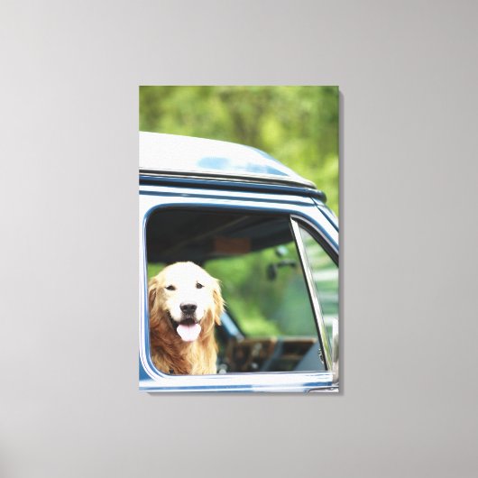 Toile Chien assis en voiture (Recto)