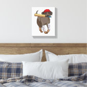 Toile Chien au cricket avec batte de cricket (Insitu(Chambre))