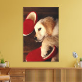 Toile Chien avec des chaussures allongé sur le parquet,  (Insitu(Salon))