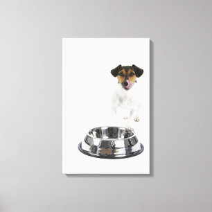 Toile Chien avec grand bol