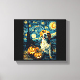 Toile Chien beagle mignon Halloween Jack O Lantern Citro