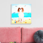 Toile Chien Cavalier King sur la Plage (Insitu(Salon))