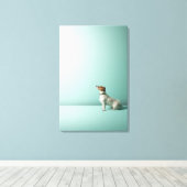 Toile chien cherchant dans l'espace (Insitu (Plancher de Bois))