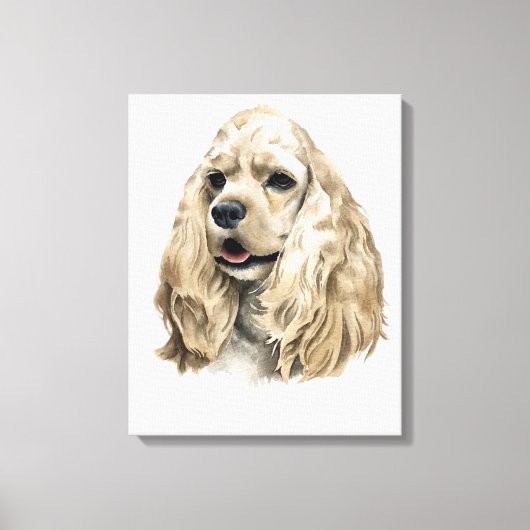 Toile Chien Cocker Spaniel! Beau portrait sur toile! (Recto)