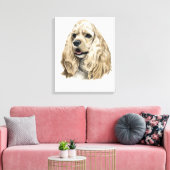 Toile Chien Cocker Spaniel! Beau portrait sur toile! (Insitu(Salon))
