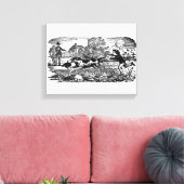 Toile Chien courant art animal antique illustration vict (Insitu(Salon))