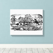 Toile Chien courant art animal antique illustration vict (Insitu (Plancher de Bois))