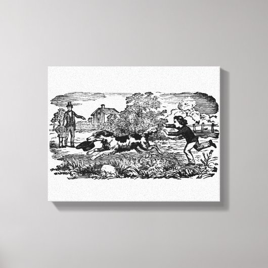 Toile Chien courant art animal antique illustration vict (Recto)