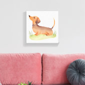 Toile Chien Dachshund | Aquarelle de chien mignonne (Insitu(Salon))