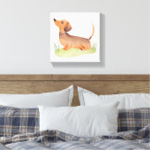 Toile Chien Dachshund | Aquarelle de chien mignonne (Insitu(Chambre))