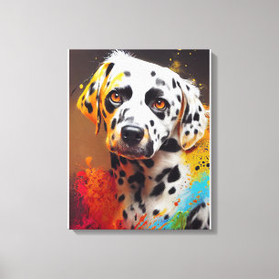 Toile Chien Dalmatien animal familier adorable compagnon