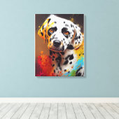Toile Chien Dalmatien animal familier adorable compagnon (Insitu (Plancher de Bois))