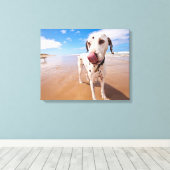 Toile Chien Dalmatien Sur La Plage (Insitu (Plancher de Bois))