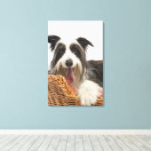 Toile Chien dans le panier 2 (Insitu (Plancher de Bois))