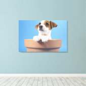 Toile Chien dans le pot de fleurs (Insitu (Plancher de Bois))