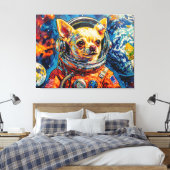 TOILE CHIEN DANS L'ESPACE-CHIHUAHUA (Insitu(Chambre))
