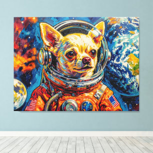 TOILE CHIEN DANS L'ESPACE-CHIHUAHUA