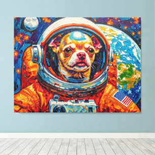 TOILE CHIEN DANS L'ESPACE-CHIHUAHUA 5