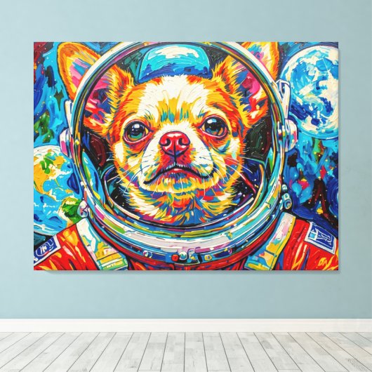 TOILE CHIEN DANS L'ESPACE-CHIHUAHUA 9 (Insitu (Plancher de Bois))