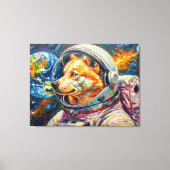 TOILE CHIEN DANS L'ESPACE-HUSKY (Recto)