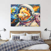 TOILE CHIEN DANS L'ESPACE-HUSKY (Insitu(Chambre))