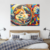 TOILE CHIEN DANS L'ESPACE-HUSKY 2 (Insitu(Chambre))