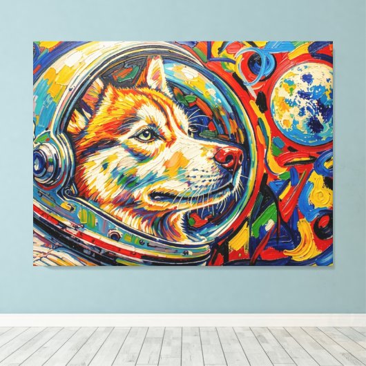 TOILE CHIEN DANS L'ESPACE-HUSKY 2 (Insitu (Plancher de Bois))