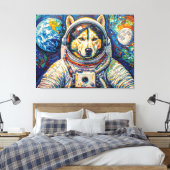 TOILE CHIEN DANS L'ESPACE-HUSKY 5 (Insitu(Chambre))