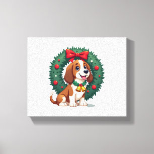 Toile Chien de Basset Hound Jingle Bells