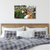 Toile Chien de boxe dans les fleurs (Insitu(Chambre))