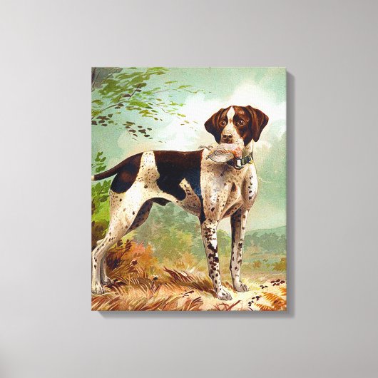 Toile Chien de chasse avec oiseau dans la bouche (Recto)