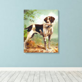 Toile Chien de chasse avec oiseau dans la bouche (Insitu (Plancher de Bois))