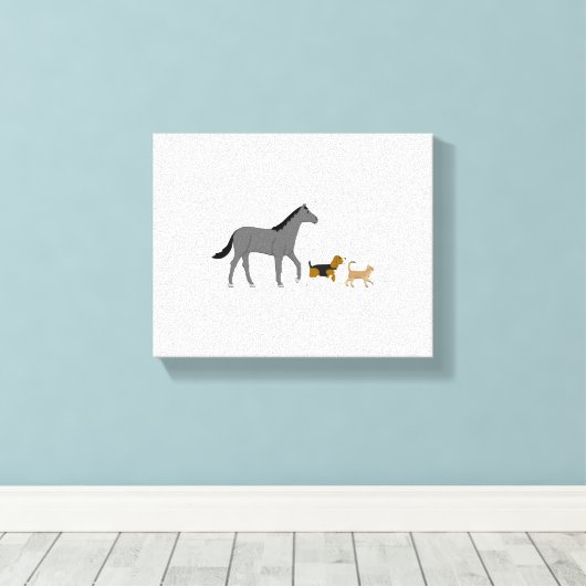 Toile chien de cheval et chat (Insitu (Plancher de Bois))