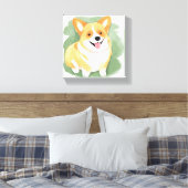 Toile Chien de Corgi | Aquarelle de race de chien mignon (Insitu(Chambre))