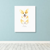 Toile Chien de Corgi mignon (Insitu (Plancher de Bois))
