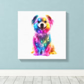 Toile Chien de couleur mignon (Insitu (Plancher de Bois))