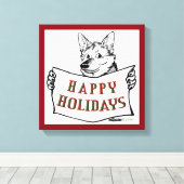 Toile Chien de Noël : Joyeuses fêtes ! (Insitu (Plancher de Bois))