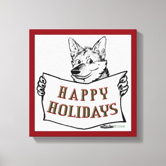 Toile Chien de Noël : Joyeuses fêtes ! (Recto)