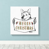 Toile Chien de Noël : Joyeux Noël ! (Insitu (Plancher de Bois))