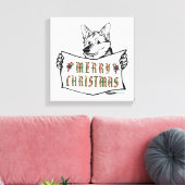 Toile Chien de Noël : Joyeux Noël ! (Insitu(Salon))