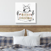 Toile Chien de Noël : Joyeux Noël ! (Insitu(Chambre))