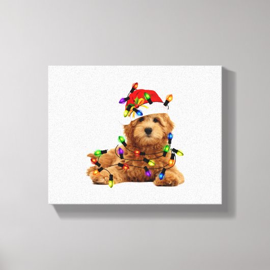 Toile Chien de Père Noël Goldendoodle (Recto)
