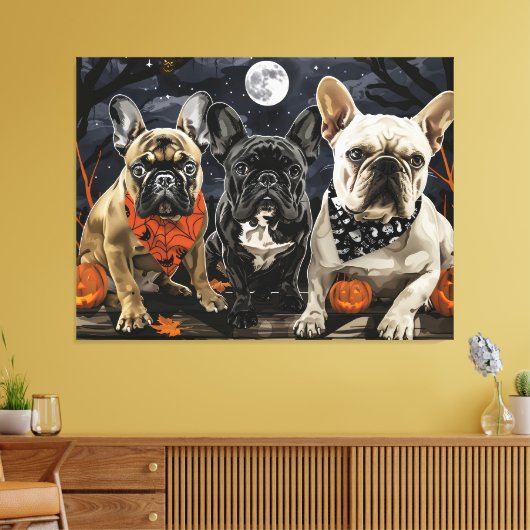 Toile Chien de taureau français Halloween Éffrayant (Insitu(Salon))